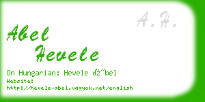 abel hevele business card